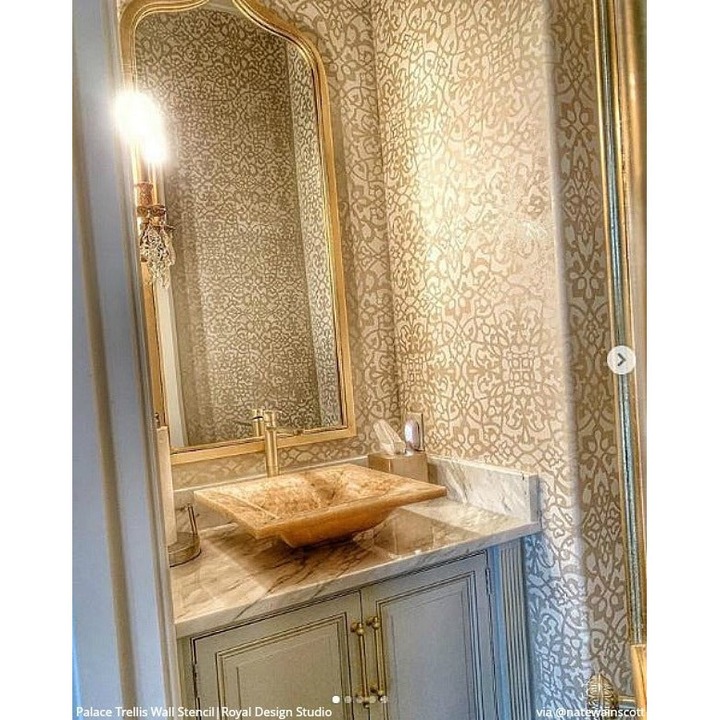 Sablon Perete vopsire, tencuiala dimensiune 900x600 x mm grosime 0,7mm Palace Trellis Moroccan model MXSP7502