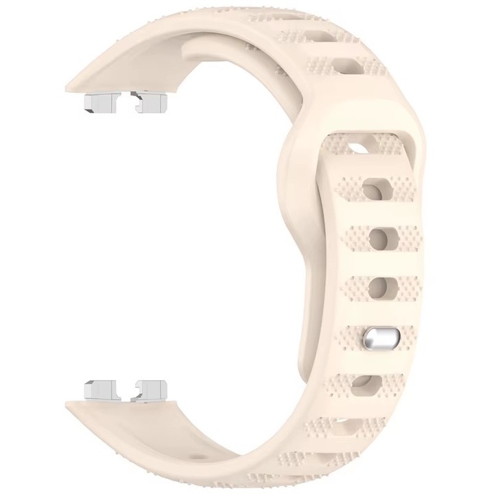 Curea silicon pentru Huawei Band 8 / 9 / 10 – design modern, prindere metalica, Best Accessories, bej