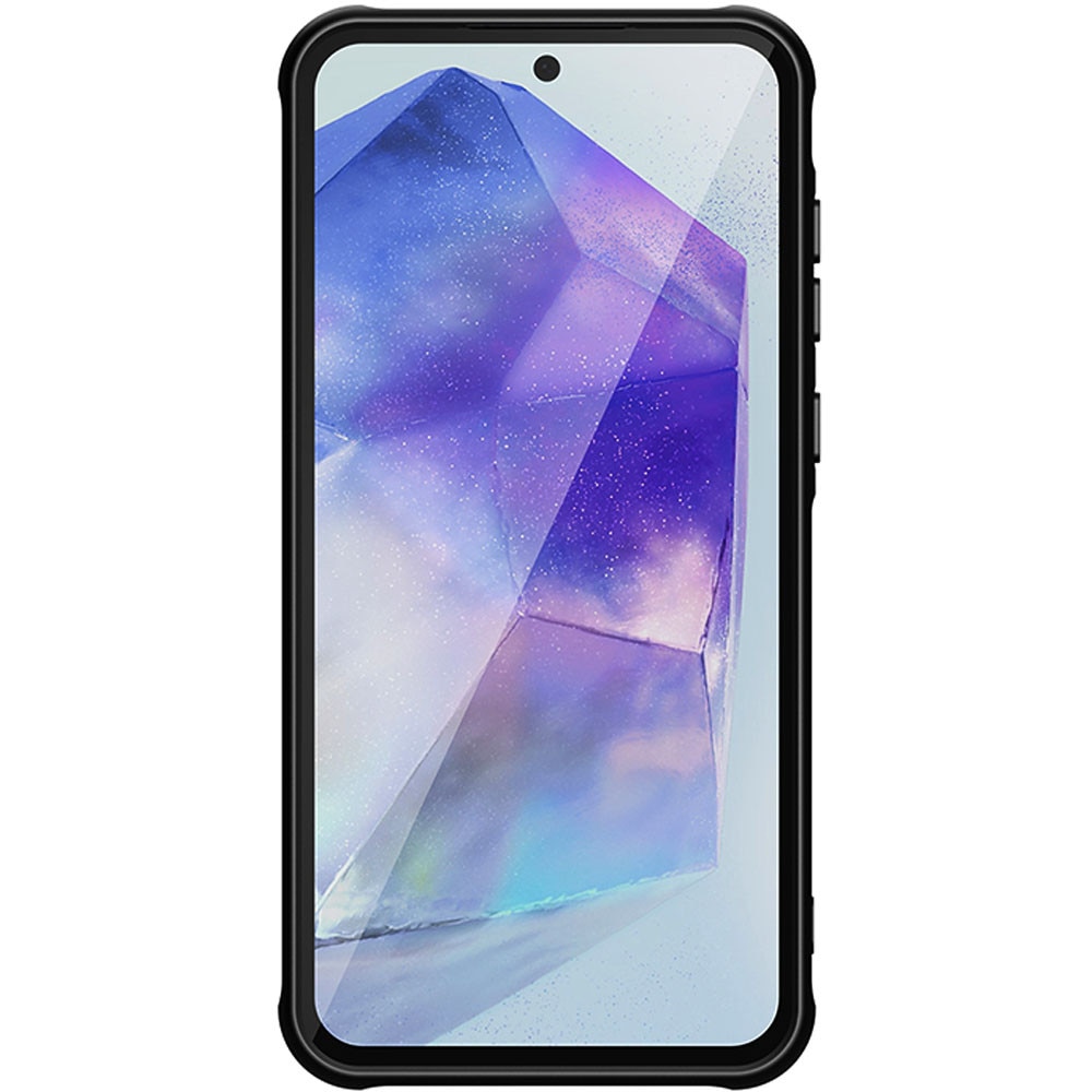 Husa cu magnet pentru Samsung Galaxy A55 5G, Magnetic Defense Remastered, Policarbonat mat, Spate fumuriu, Colturi cu protectie antisoc, Atasare magnetica, Wireless charging, Negru