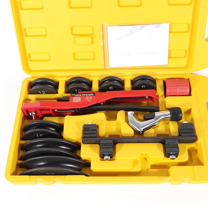 Indoire manual pentru indoire tevi metalice, 6-22mm, cu dimensiuni 1/4'' 5/16'' 3/8'' 1/2'' 5/8'' 3/4'' 7/8'', pentru baie, incalzire, aer conditionat