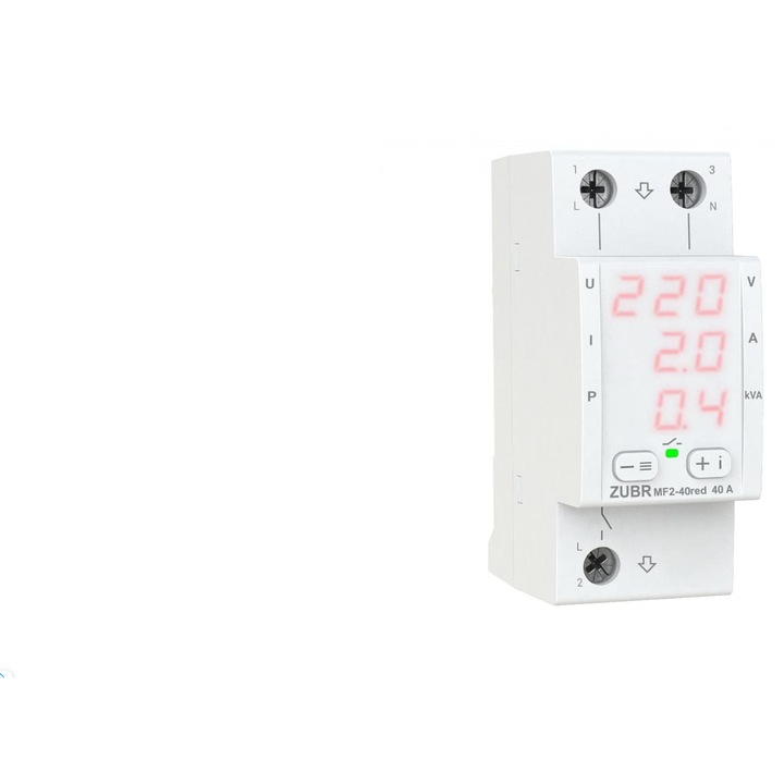 Releu de protectie tensiune monofazat, ZUBR MF2‑40, 40A