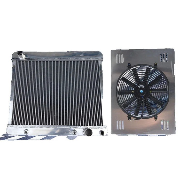 Radiator auto, aluminiu, pentru camioane 1963-1966 C10/C20/C30, 640x570x65mm, 3 randuri, 45mm