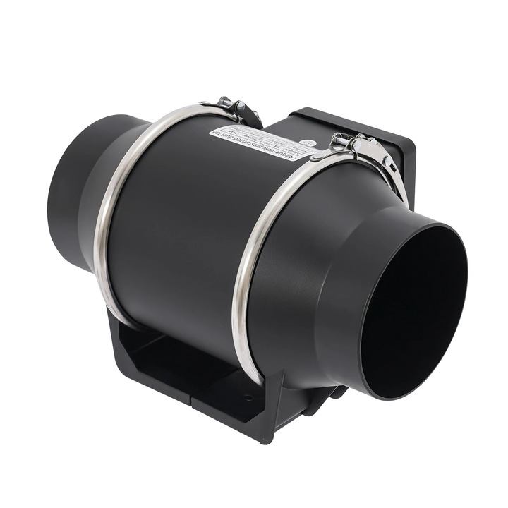 Ventilator, Ventilator de canal/evacuare 220 V AC, Silentios, Baie Bucatarie WC, Montaj pe perete/canal, Negru