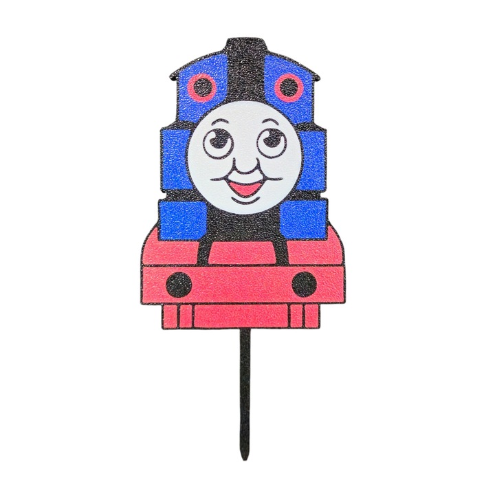 Topper tort Locomotiva Thomas, Reutilizabil, 15 cm x 7 cm