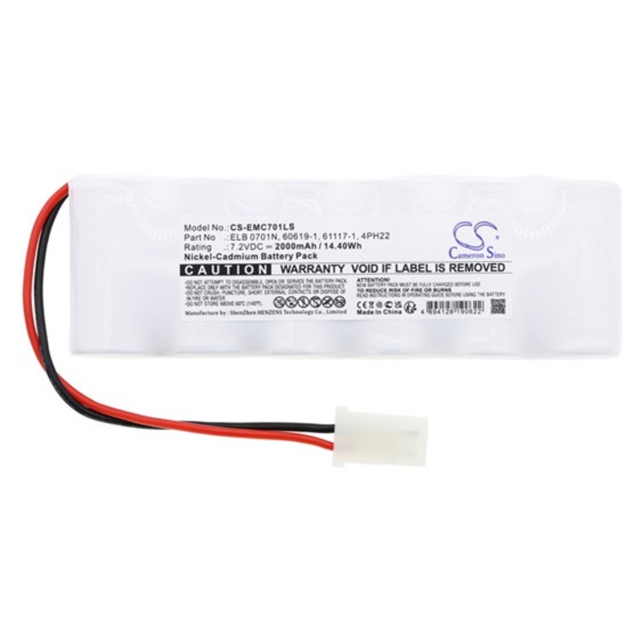 Cameron sino ni-cd akkumulátor, 7, 2v, 2000mAh, kompatibilis lithonia 4ph22 fehér-vel