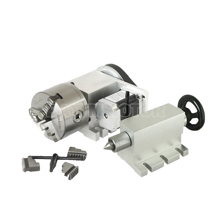 Masa rotativa CNC, 3 colti, 65 mm suport, precizie 0.3 grade/pas, constructie metalica de inalta calitate