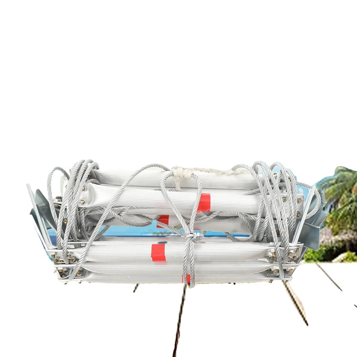 Работна стълба, 5 м, товароносимост 200 кг, компактен дизайн, 2,35 кг, 1 аварийна стълба, 2 карабинера