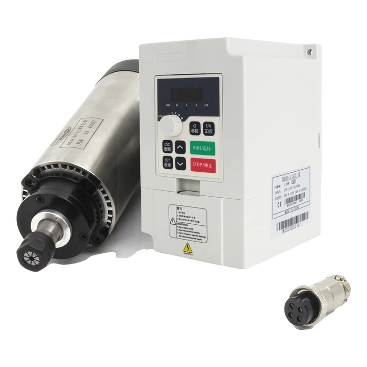 Motor de frezare, 1.5KW, 24000rpm, carcasa din aluminiu, dimensiuni 65x208mm