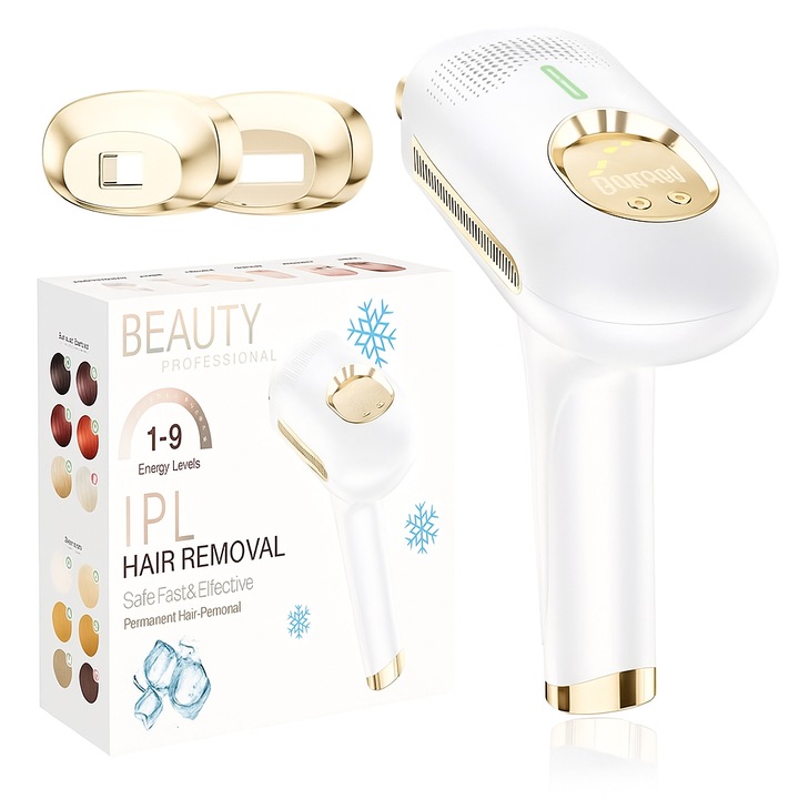 BHRL-17 IPL епилатор с ледено охлаждане за жени и мъже – трайно обезкосмяване, регенерация на кожата, против акне – 9 стъпки, 3 режима