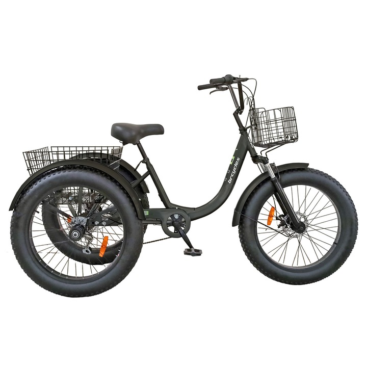 Tricicleta adulti 24" BR CYCLES Pro2008-FB, cadru otel 16", manete revoshift, frane disc, 7 viteze, Negru