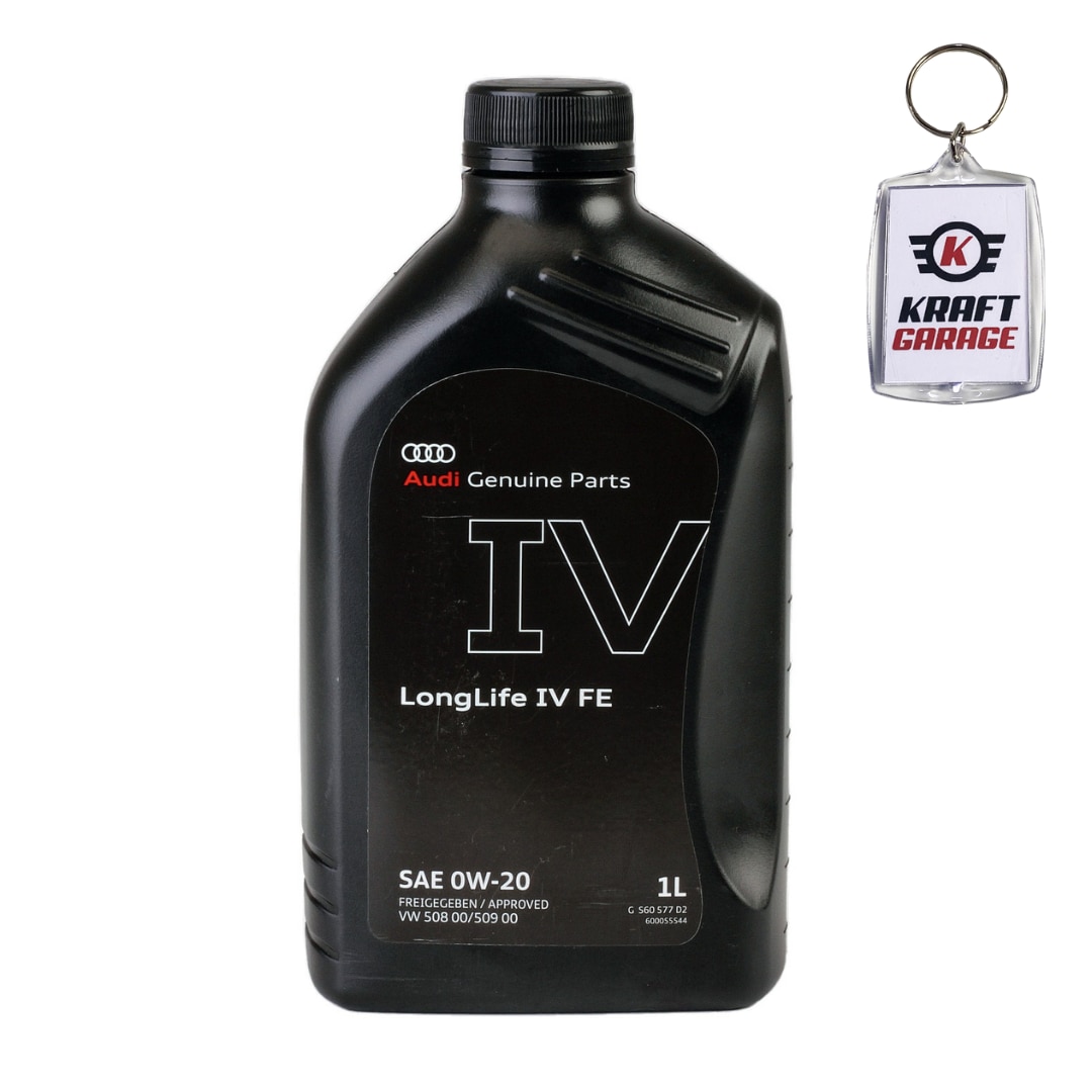 Set Ulei Motor Audi Original LL IV 0W20, 1L cu Breloc KraftGarage