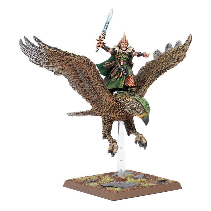 Extensie de joc Warhammer the Old World, Noble on Great Eagle Wood Elf Realms, Games Workshop, 11 piese, gri