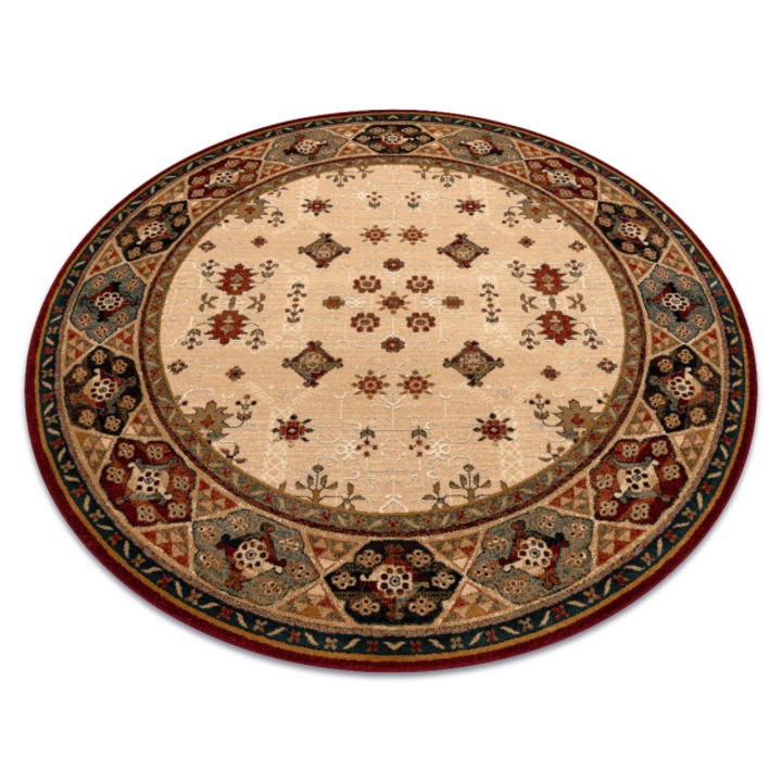 Covor DYWANY ŁUSZCZÓW de lana Omega cerc TAROS oriental rudy 2 teracota, cerc 135 cm