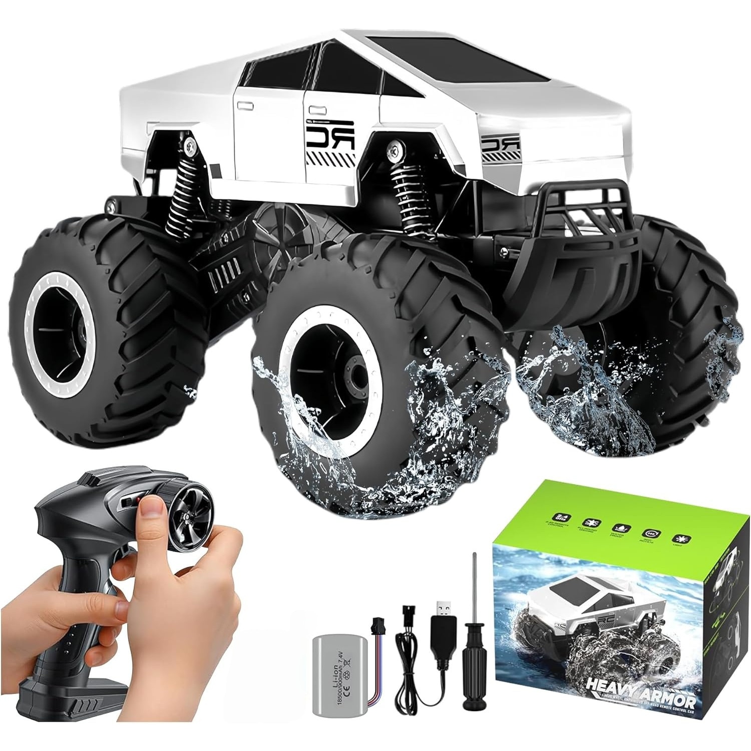 Monster Truck Rc Camioneta Masina RC Amfibiu Waterproof 4x4, 1:16