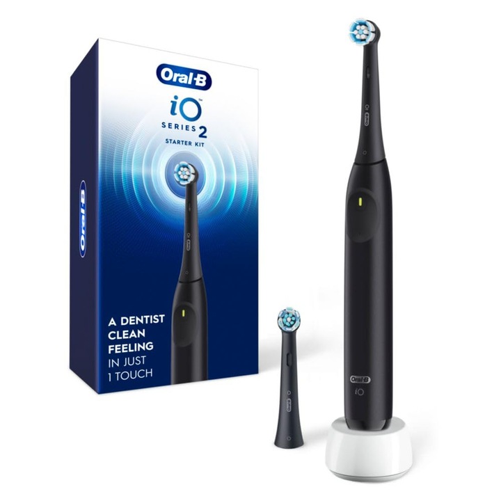 Електрическа четка за зъби Oral-B iO2, черна, сензор за натиск, таймер