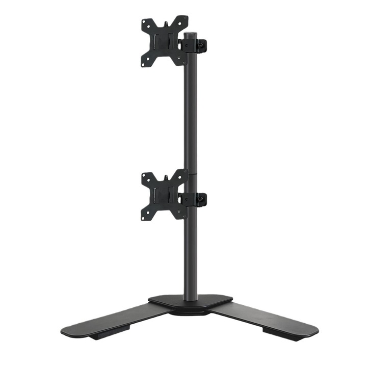 Suport Monitor, Dual, Reglabil, Negru Mat, 17-32 Inch, VESA 75x75/100x100