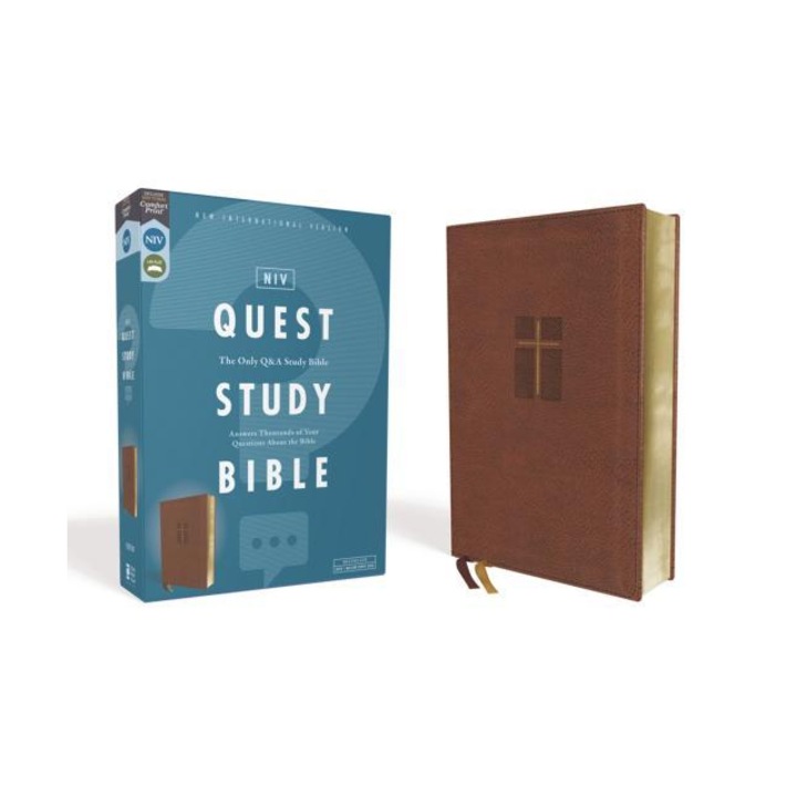 Niv, Quest Study Bible, Leathersoft, Brown, Comfort Print The Only Q and A Study Bible, Christianity Today Intl