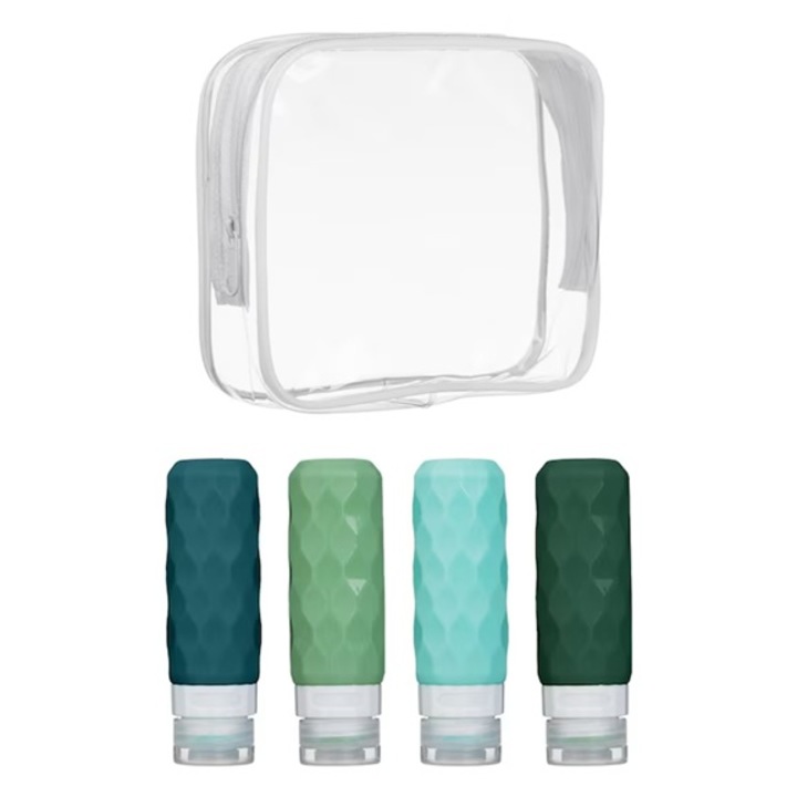 Комплект зелени бутилки за пътуване 100 мл - 4 бр.