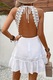 Rochie alba de vara cu model deosebit pe spate, scurta deasupra de genunchi