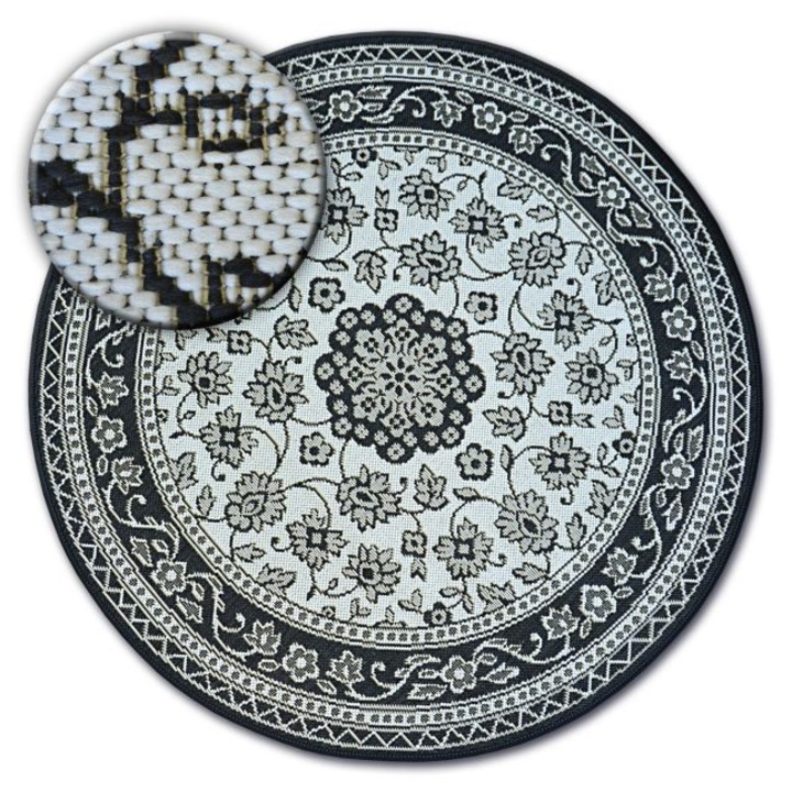 Covor DYWANY ŁUSZCZÓW rotund sisal flat 48691/690 vitraliu, cerc 120 cm latime