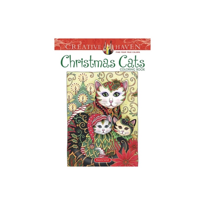 Creative Haven Christmas Cats Coloring Book, Marjorie Sarnat