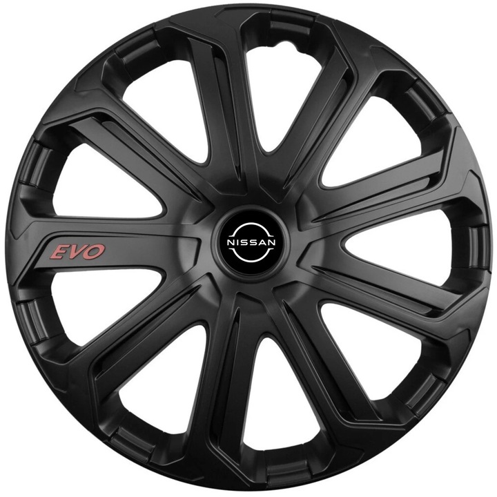 Set 4 Capace Roti Evo Negru R15, Pentru Nissan Nou