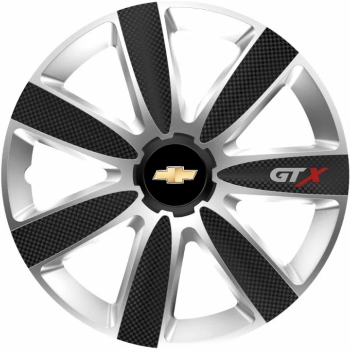 Set 4 Capace Roti GTX Carbon Gri-Negru R16, Pentru Chevrolet