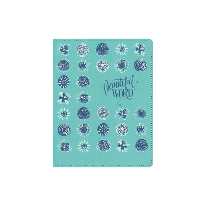 Niv, Beautiful Word Coloring Bible for Girls Pencil/Sticker Gift Set, Updated, Leathersoft Over Board, Teal, Comfort Print 600+ Verses to Color, Zondervan