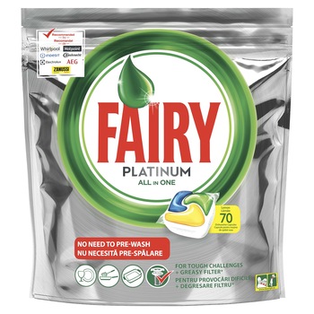 Detergent pentru masina de spalat vase Fairy Platinum, 70 spalari Detergent pentru masina de spalat vase Fairy Platinum, 70 spalari