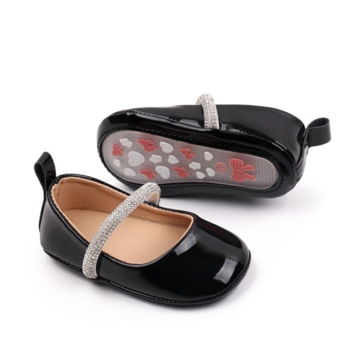 Обувки SuperBaby, Модел AL 13202, изработени от лачена кожа, Момичета, 3-6 месеца, Черни, 18