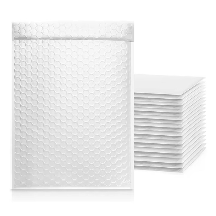 Set 30 Plicuri 180X230 mm din Plastic, Protectie cu Bule, Antisoc, impermeabil, Alb