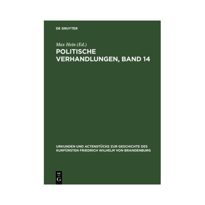 Politische Verhandlungen, Band 14