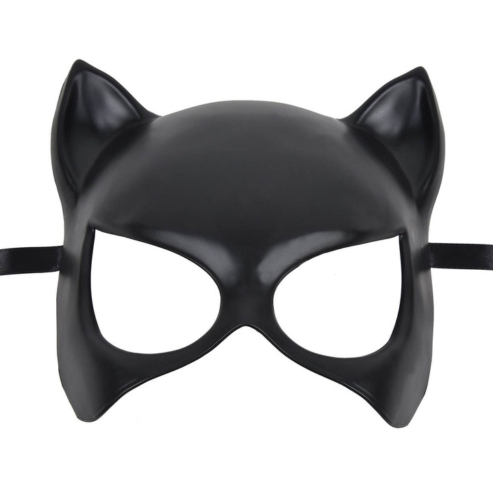 Masca Deghizare Dama Carnaval - Pisica Neagra cu Urechi - Accesoriu Halloween
