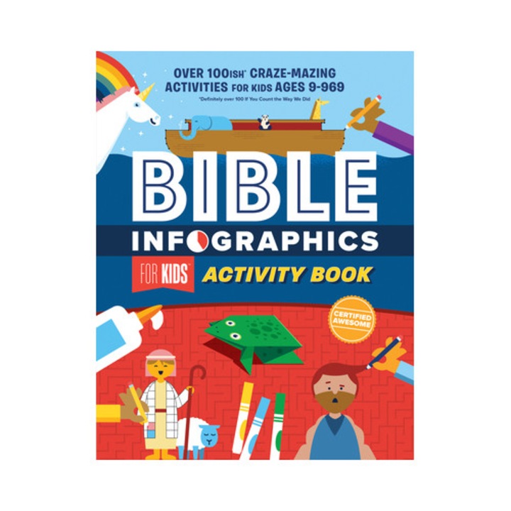 Bible Infographics for Kids Activity Book Over 100-Ish Craze-Mazing Activities for Kids Ages 9 to 969, Harvest House Publishers