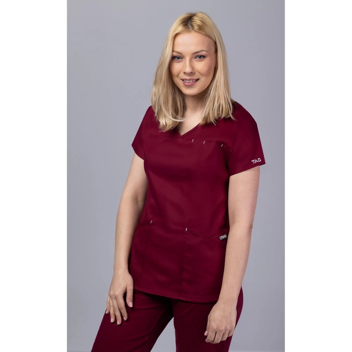 Női orvosi öltöny TAG New AMBRA, bordó, 3XL