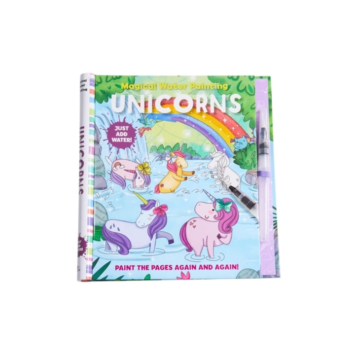 Magical Water Painting Unicorns Art Activity Book Books for Family Travel Kid's Coloring Books Magic Color and Fade, Insight Kids