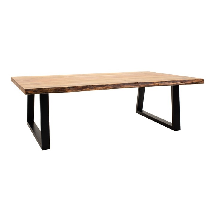 Masuta de Cafea Model Miles V1, Natur/Negru, 115x60x45 cm