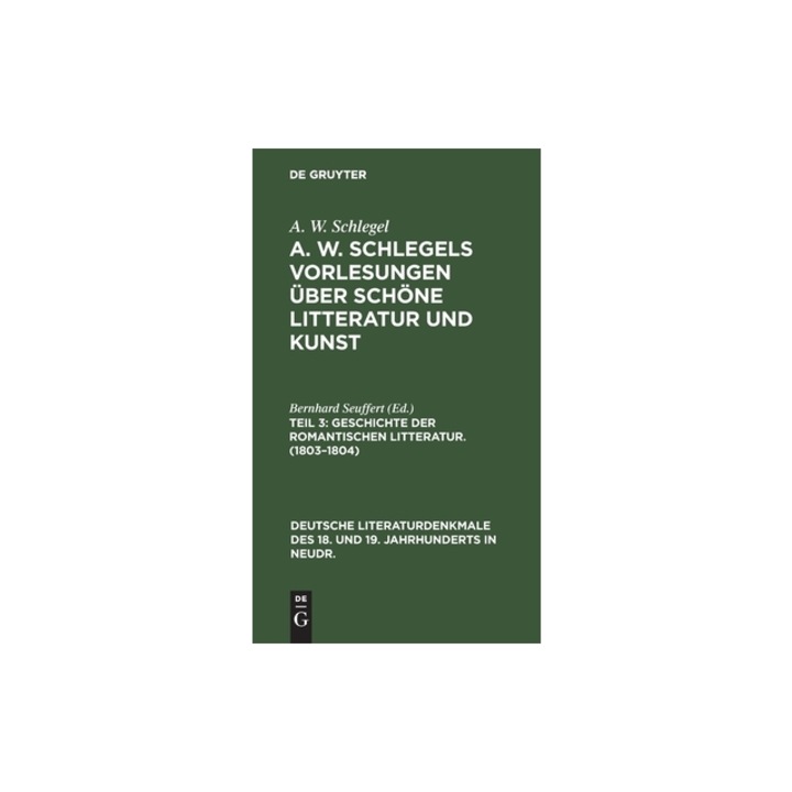 Geschichte der Romantischen Litteratur. (1803-1804), No Contributor
