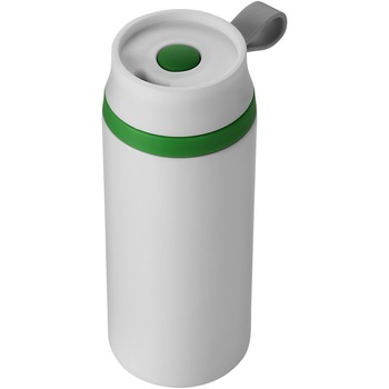 Cana termos cu perete dublu, alb-verde, 350 ml Cana termos cu perete dublu, alb-verde, 350 ml