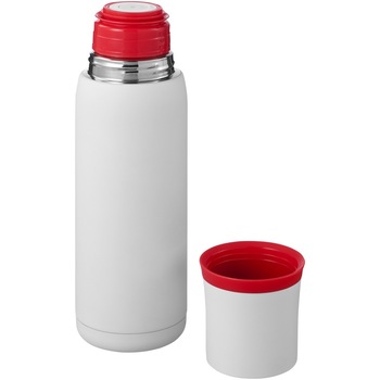Termos cu perete dublu otel inoxidabil, alb-rosu, 500 ml Termos cu perete dublu otel inoxidabil, alb-rosu, 500 ml
