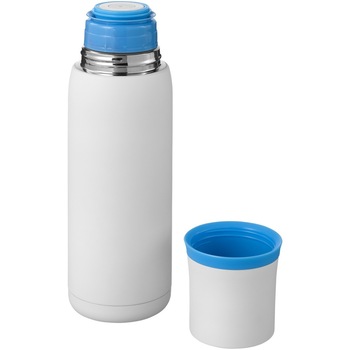 Termos cu perete dublu otel inoxidabil, alb-albastru, 500 ml Termos cu perete dublu otel inoxidabil, alb-albastru, 500 ml
