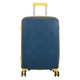 Set 3 Trolere Polipropilena special flexibil anti-casabil, Marime Mare/L 75X45X28 cm, Mediu/M, 65X40X24 cm, Mic/S, 55x36x20 cm, 4 roti duble cu rotatie 360°, Albastru/galben, 171, CASLON ®