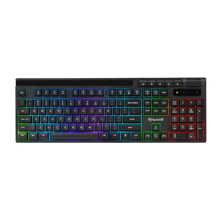 Клавиатура Marvo геймърска клавиатура Gaming Keyboard 104 keys - Soldat S40 K603 - Silent, RGB MARVO-K603