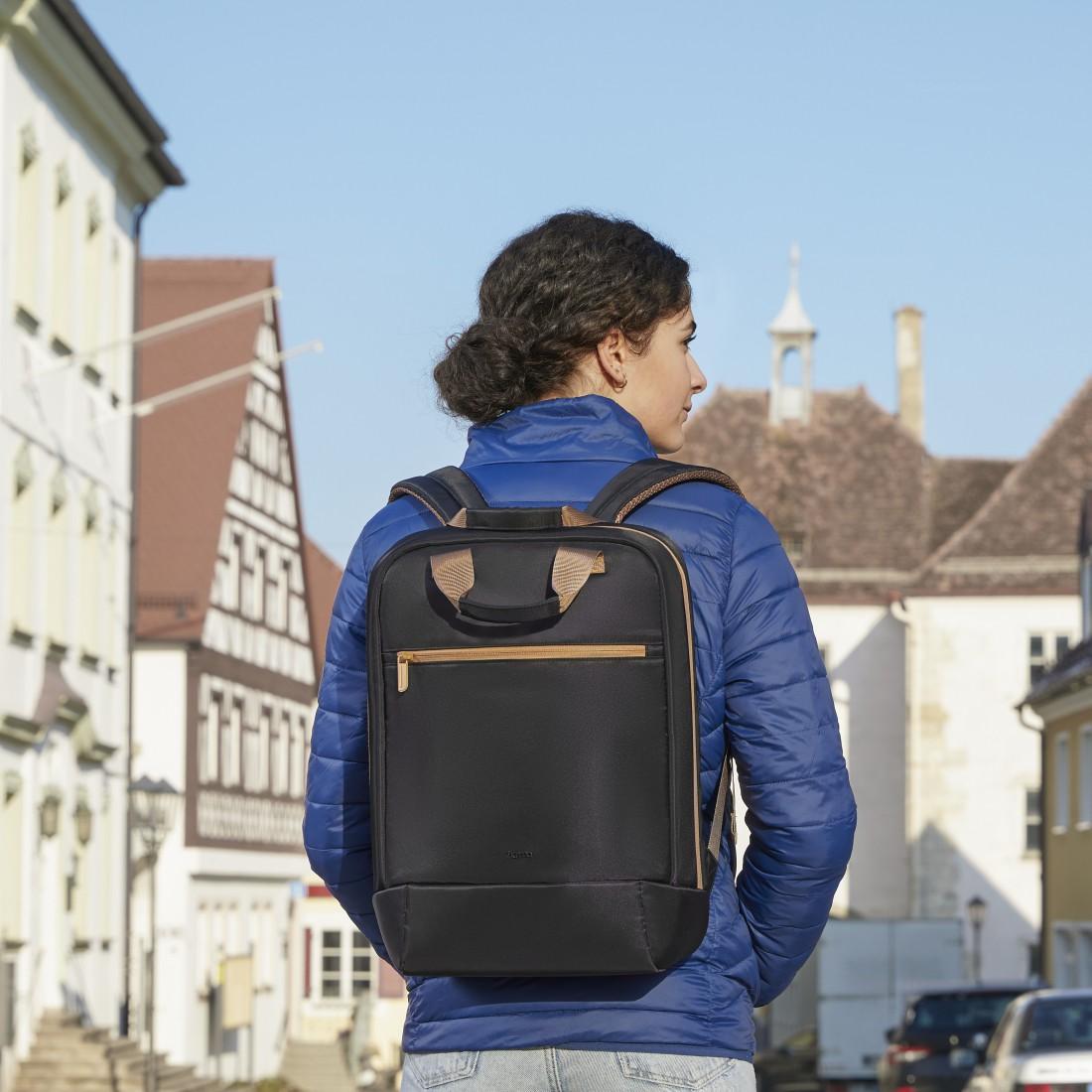 Geanta pentru laptop HAMA „Ultra Lightweight”, pana la 41 cm (16" 2"), neagra cu maro HAMA-222056