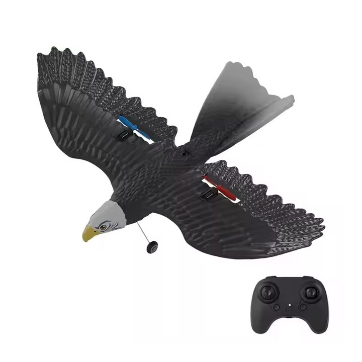 Távirányítós sas, 40 cm, fekete