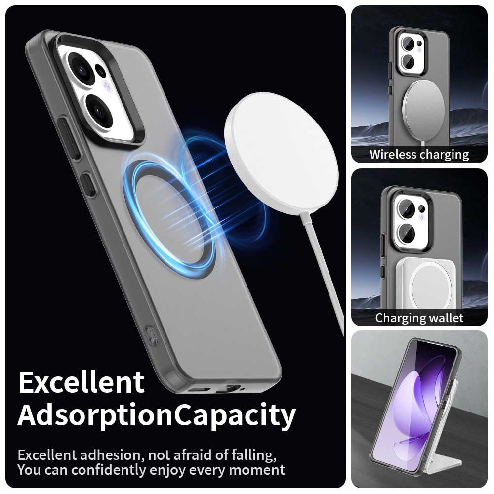 Husa premium pentru Oppo Reno 13F 13FS 4G 5G VivaShell Fusion compatibila MagSafe Anti-Shock - Protectie Avansata Display Camera - Design Slim si Elegant - Negru