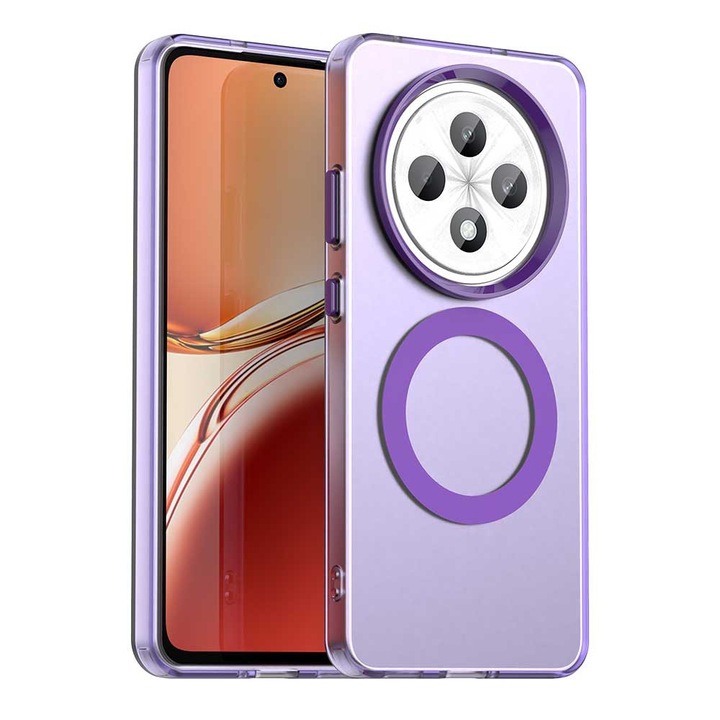 Калъф за Oppo Reno12 F 4G/Reno12 F 5G/Reno12 FS 4G/Reno12 FS 5G, CandyCase MagSafe, D48, Поликарбонат, Лилав