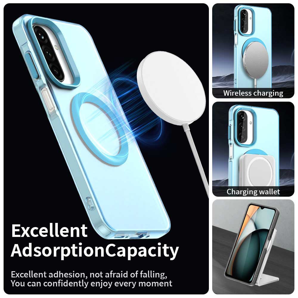 Husă Candy Case, albastră, pentru Samsung Galaxy A17 5G / A17, material TPU și policarbonat