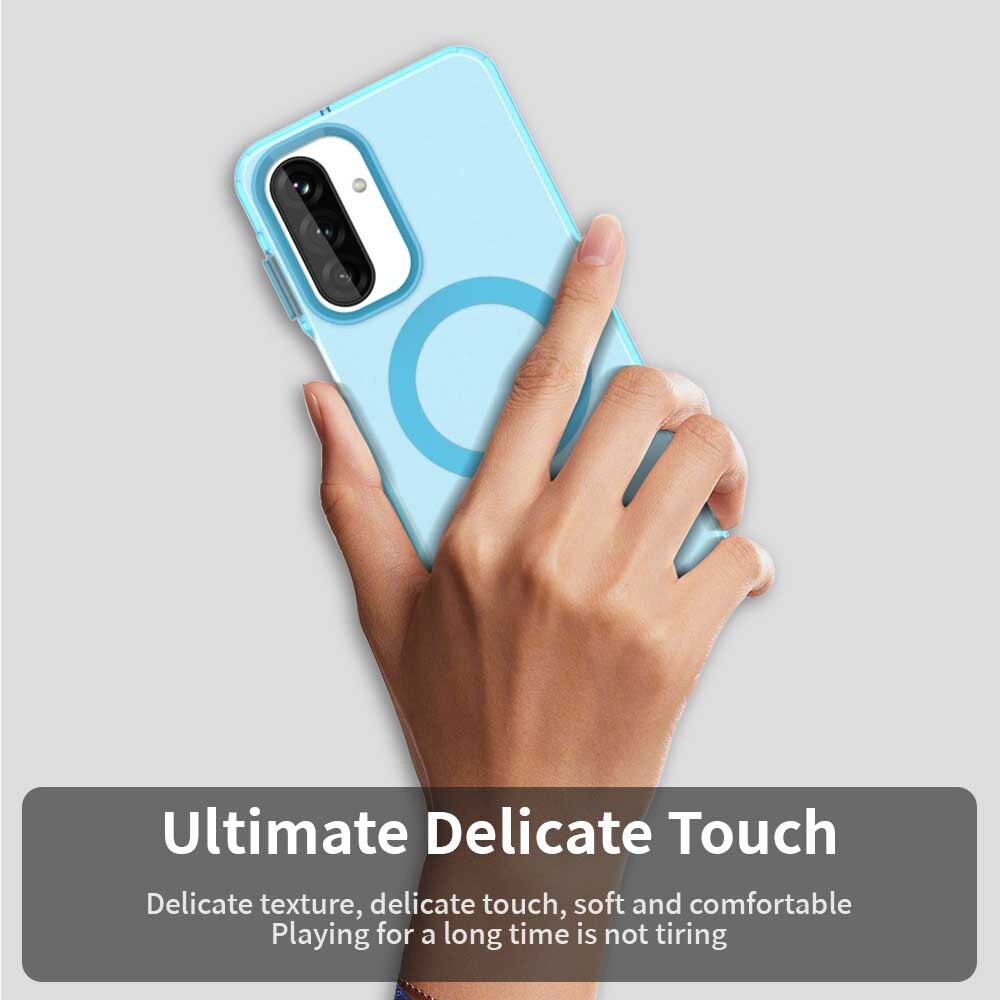 Husă Candy Case, albastră, pentru Samsung Galaxy A17 5G / A17, material TPU și policarbonat