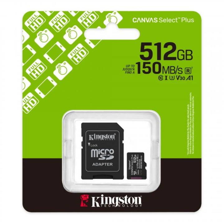Карта памет Kingston Canvas Select Plus, microSDXC 512GB